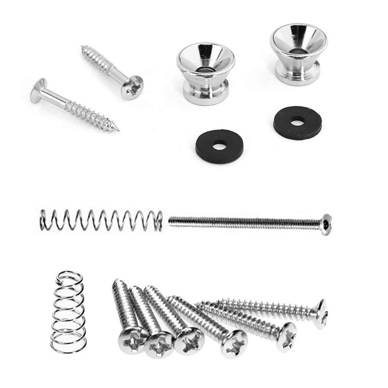 Amadget 256 Pieces Electric Guitar Screw Kit Assortment Box for Electric Guitar Bridge, Pickup, Pickguard, Tuner, Switch, Neck Plate, with Springs, 3 Pcs Random Color Picks (9 Types, Chrome) - Image 4